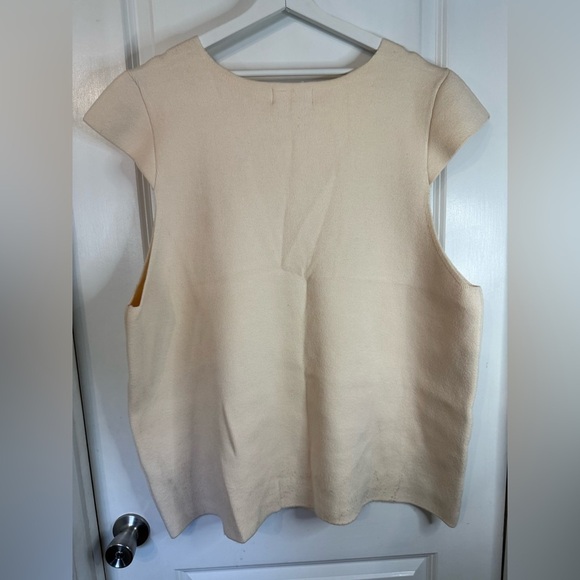 NWT By Anthropologie Women’s Ivory Oversized V-Neck Button Front Vest - Size XL - Picture 9 of 9